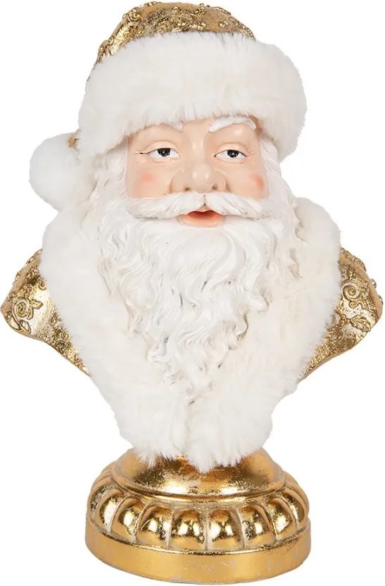 Zlatá vianočná dekorácia busta Santa Claus - 23*15*32 cm