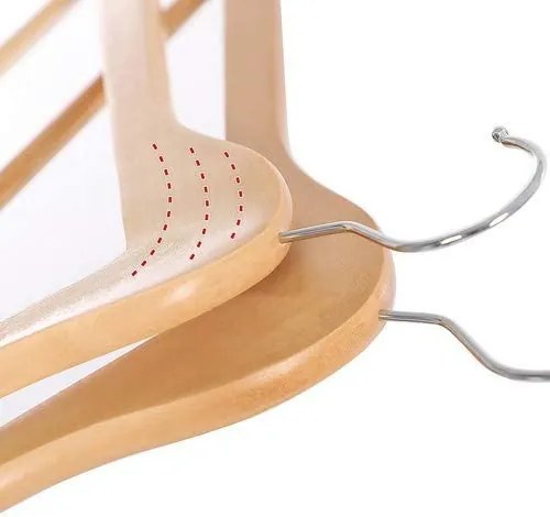 SONGMICS Drevené ramienko detské prírodné 35 cm 20 ks