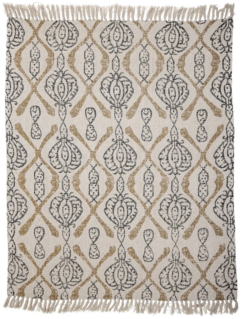 Bloomingville Bavlnený prehoz Nature Beige 160 × 130 cm