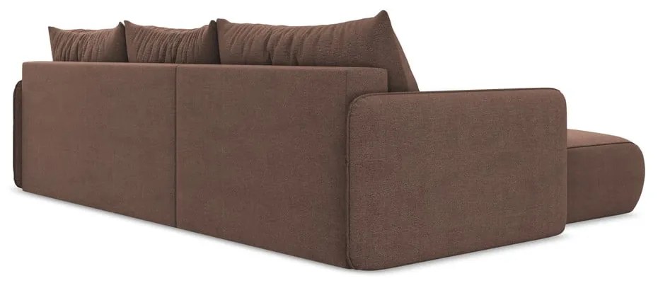 Ružová rozkladacia/s úložným priestorom rohová pohovka (ľavý roh) Nanea – Makamii