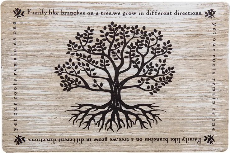 Dreveno-kovový úložný box so stromom a strapcom - 25 * 17 * 11 cm