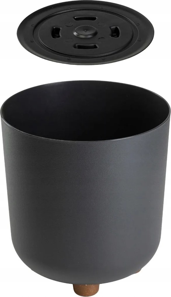 Sada 2 ks květináčů Terra 21x19,3/27,4x24,2 cm antracitová