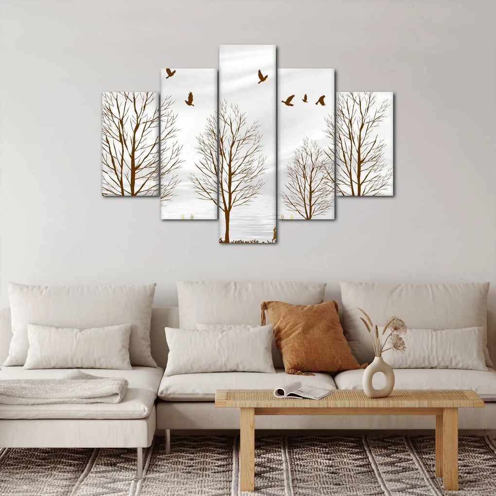 Obraz - Jelene pred riekou (150x105 cm)