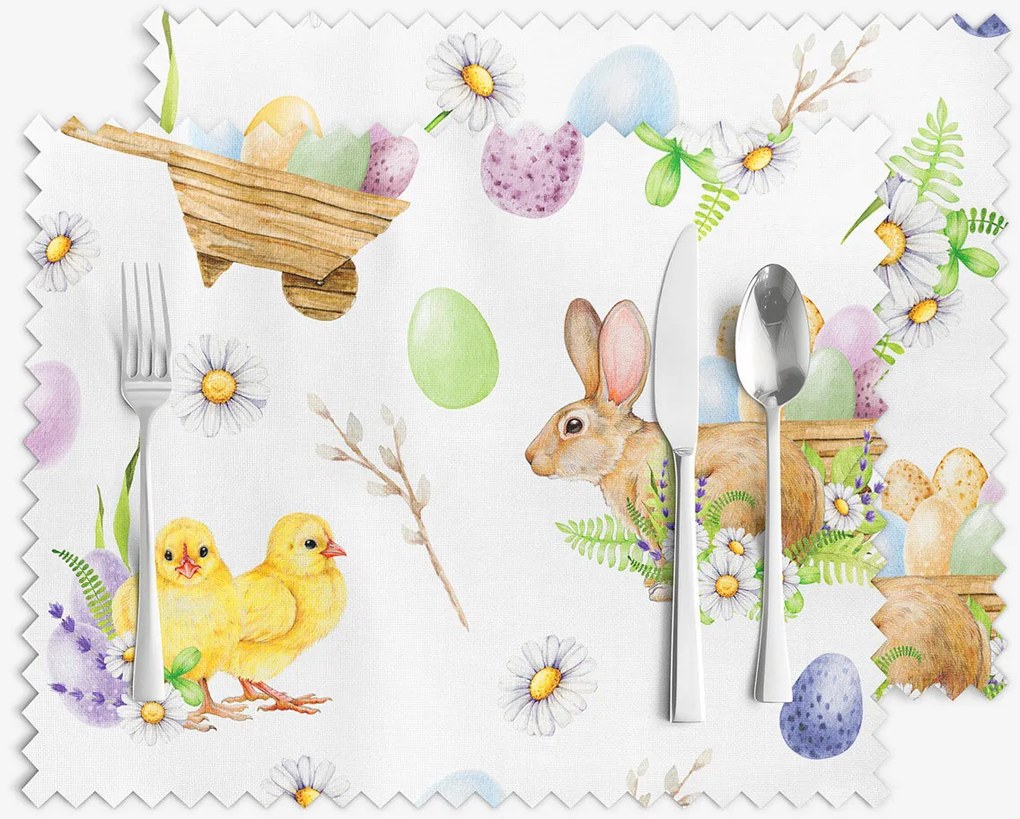 Goldea veľkonočné prestieranie na stôl teflónové - symboly veľkej noci - sada 2ks 30 x 40 cm