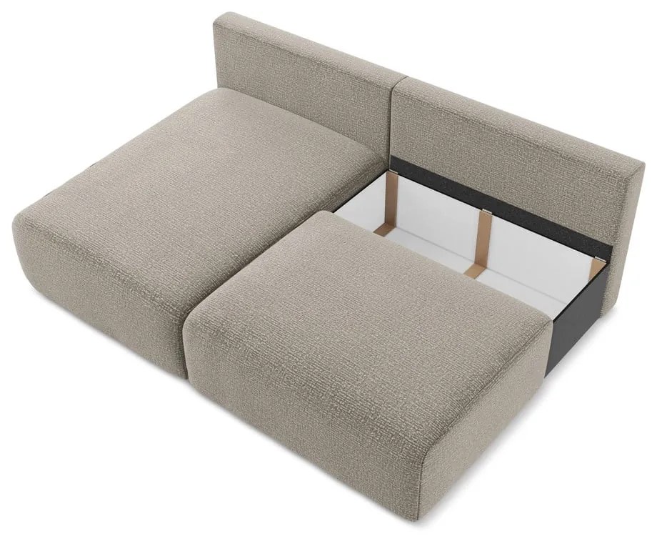 Béžová rozkladacia/s úložným priestorom rohová pohovka (ľavý roh) Kalena – Makamii