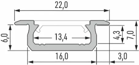 Led-Labs LED profil LUMINES typ Z strieborný elox 2,02m