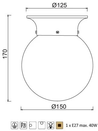 ACA DECOR Stropné svietidlo CAPRI, farba chrómu