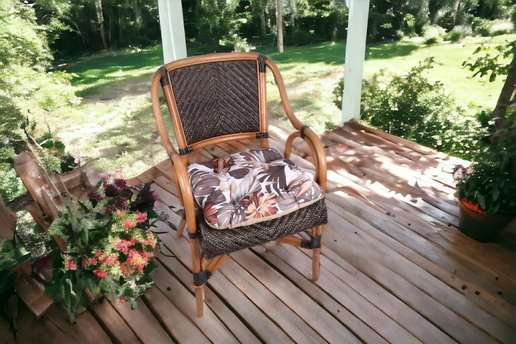 Podsedák na stoličke 40x40 cm - Listy monstery hnedé