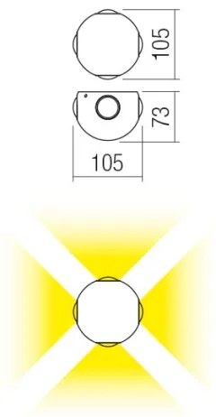 Redo 90500 -LED Vonkajšie nástenné svietidlo MILESTONE 4xLED/3W/230V IP54 antracit