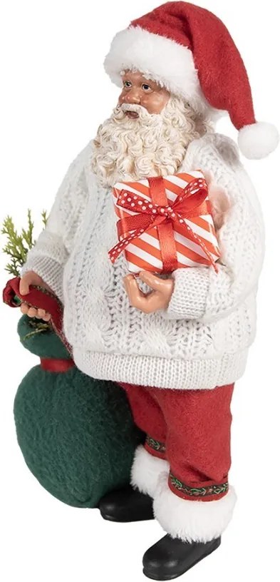 Vianočné dekorácie otec Santa Claus vo svetíku s darčekmi - 18*13*27 cm