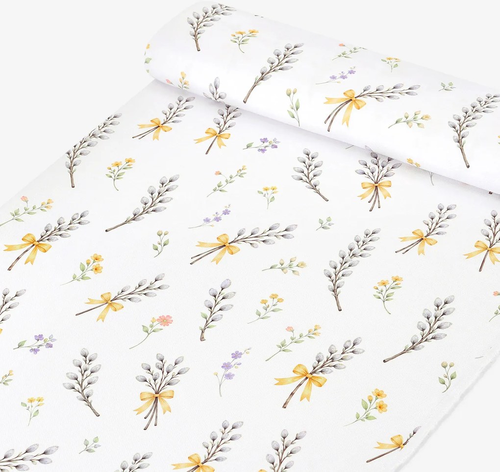 Goldea veľkonočná teflónová látka na obrusy - bahniatka 160 cm