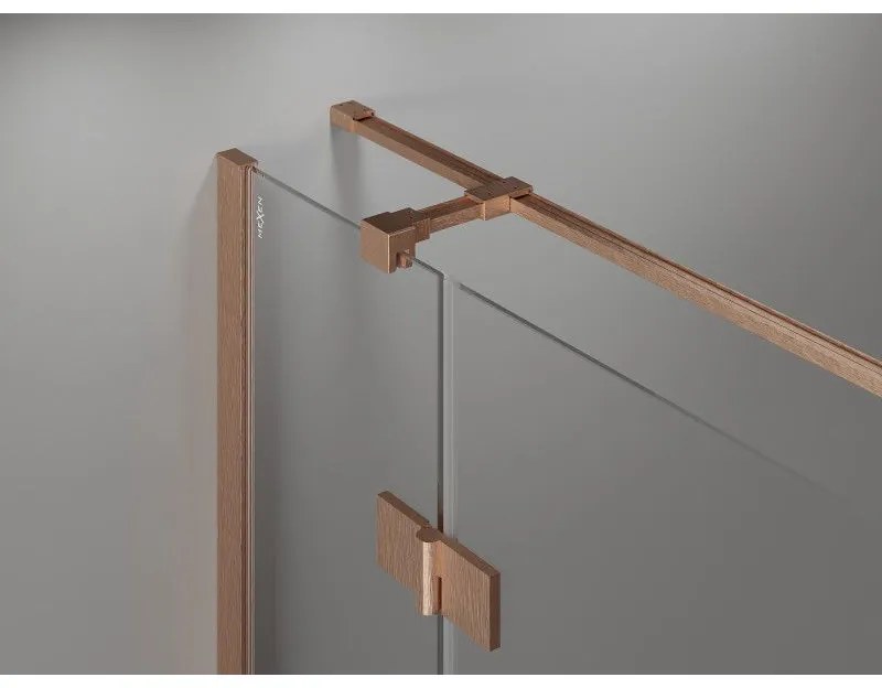 Mexen Mist H T, sprchový kút s výklopnými dverami ľavý 105 x 110 cm, číre sklo, medená matná, 8A5T-105-110-65-00-L