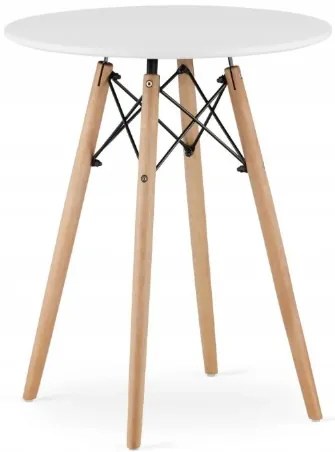 Jedálenská zostava TODI 60cm okrúhly stolový set biely + 2 stoličky OSAKA čierne