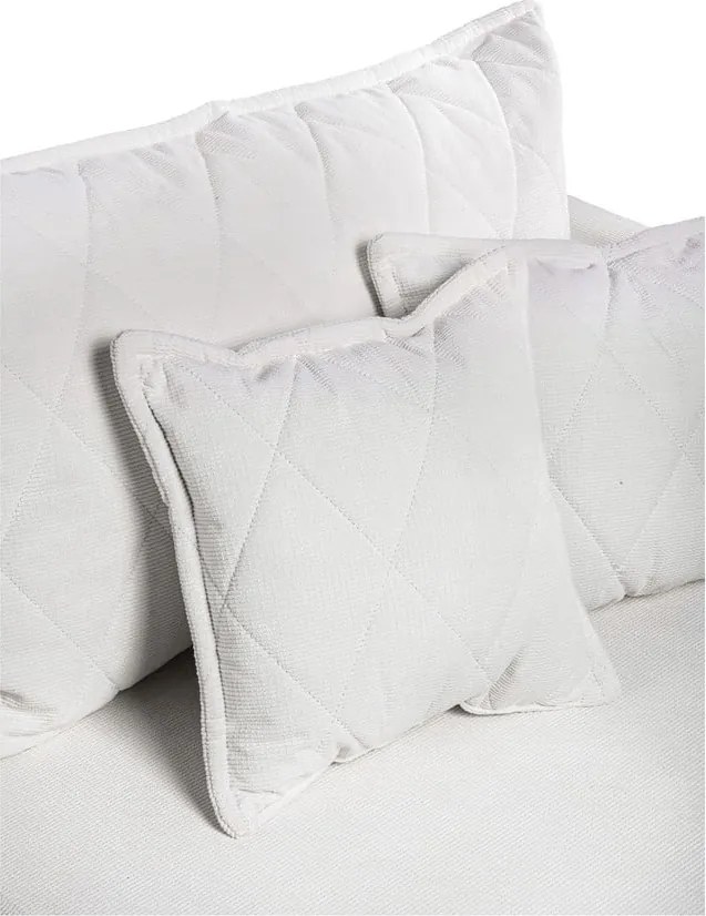 Biela menčestrová rozkladacia/s úložným priestorom pohovka 215 cm Bjork – Bonami Selection