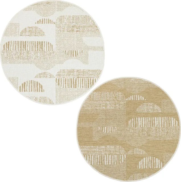 Obojstranný koberec BRUSSELS 206131/10820 béžový / krémový kruh