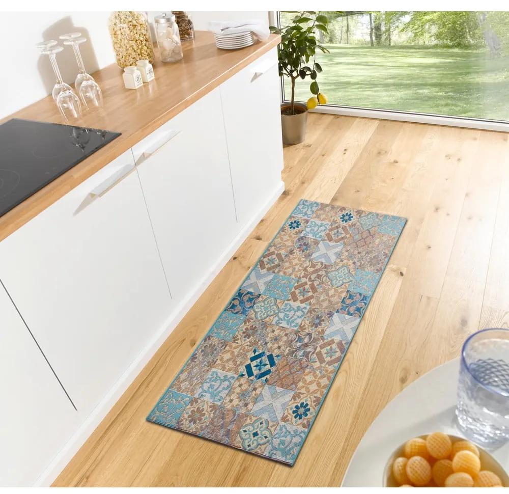 Modrý koberec behúň 75x150 cm Cappuccino Mosaik – Hanse Home