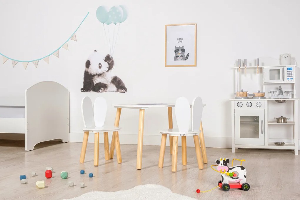 Ourbaby - Detský stolček a stoličky s králičími uškami