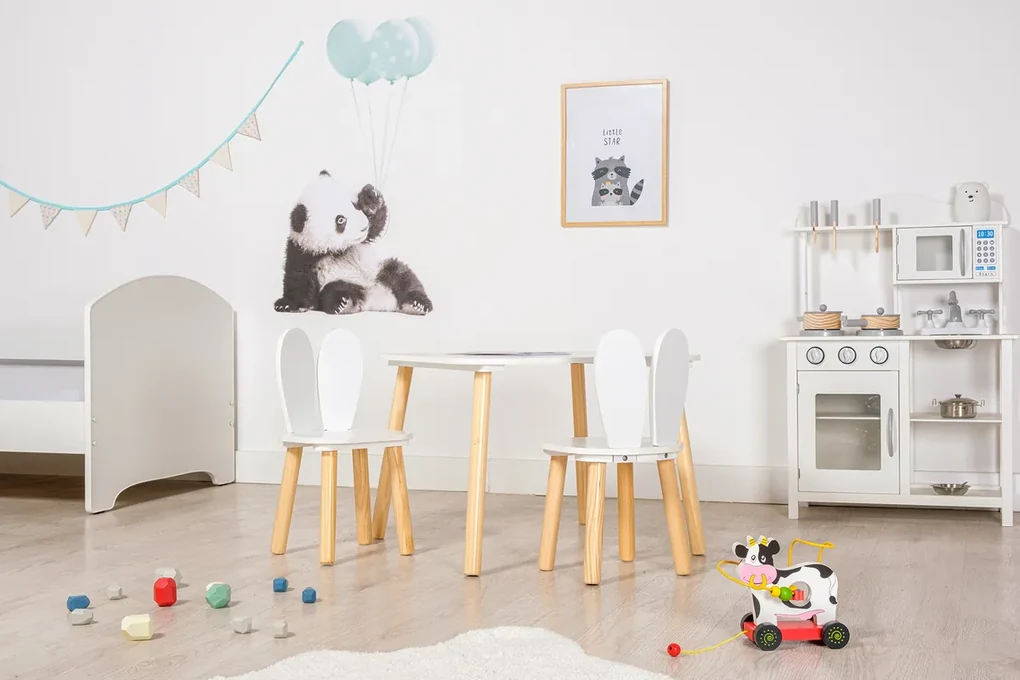 Ourbaby - Detský stolček a stoličky s králičími uškami