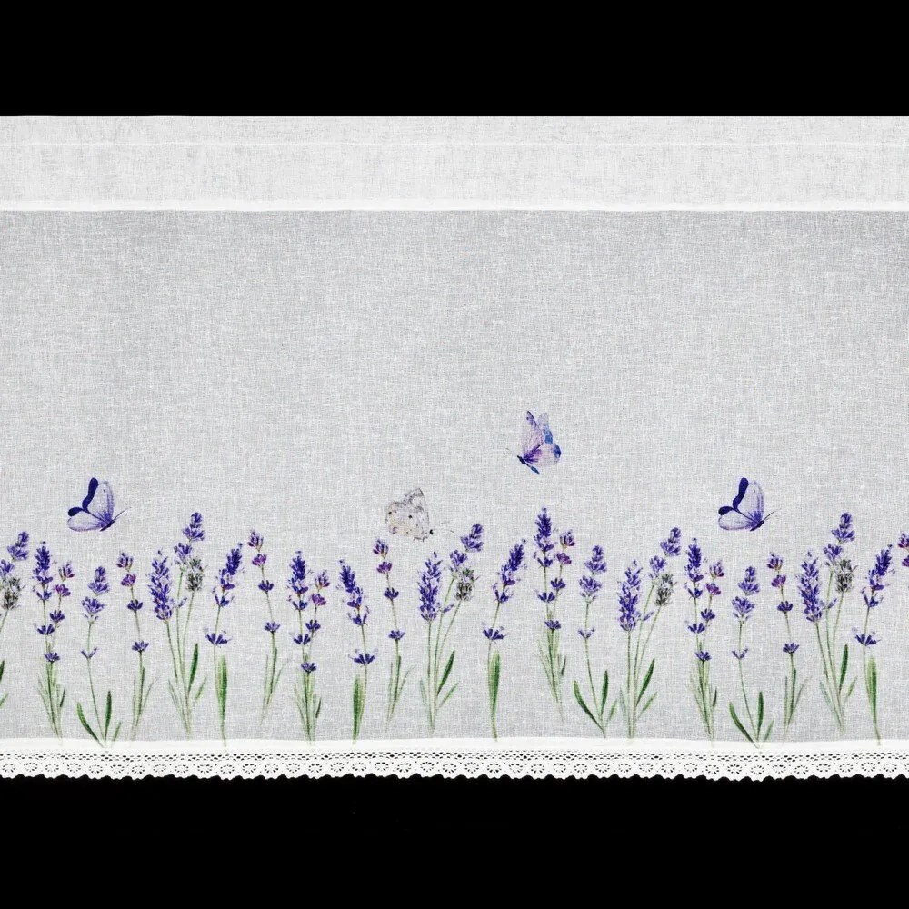 Záves ELLA 150X30 cm, bielo-fialový