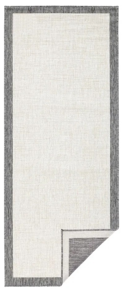 Sivo-krémový vonkajší koberec Bougari Panama, 80 x 250 cm