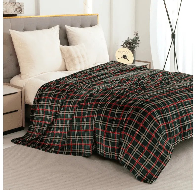 Mikroplyšová deka GLENMOORE, zelená Rozmer: 160 x 200 cm