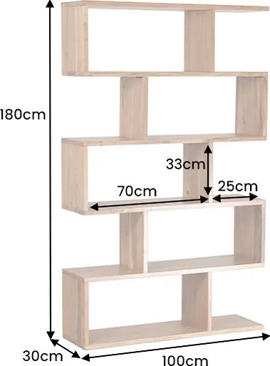 Dizajnový regál Pallaton 180 cm akácia