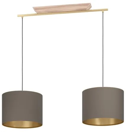 Eglo 390336 - Luster na lanku SANTANDRIA 2xE27/40W/230V hnedá/zlatá