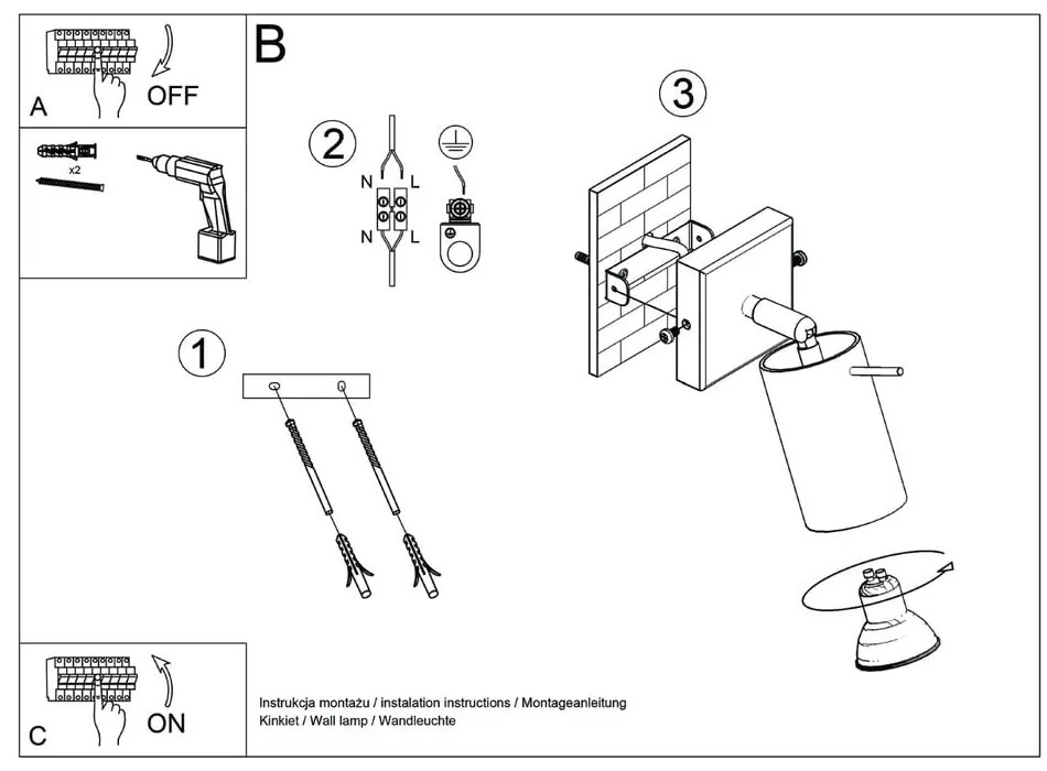 Bodové svietidlo v tehlovej farbe 8x16 cm Etna – Sollux