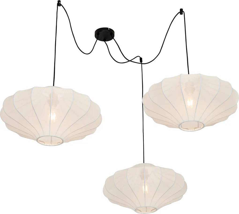 Inteligentné závesné svietidlo biele 50 cm 3-svetlá vrátane 3 Wifi G95 - Plu