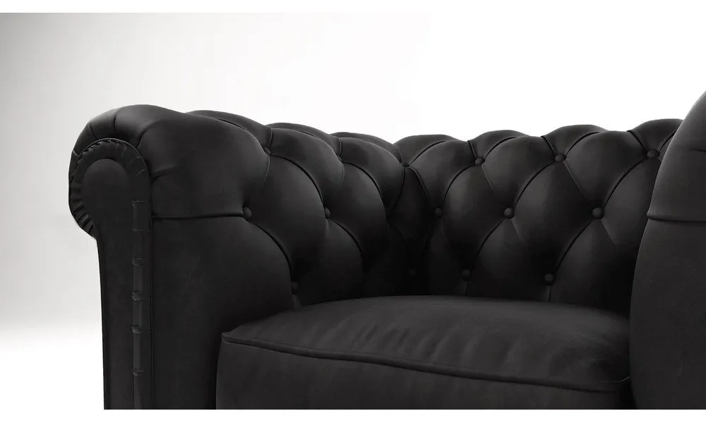 Čierne zamatové kreslo Cambridge - Ropez