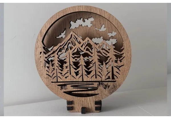 Li-Go 23583/DUB2 - stmievateľná LED stolová dekorácia LED/12W/230V 20x22 cm dub