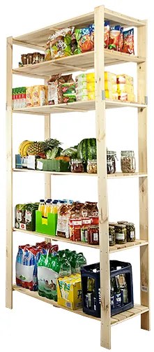 REGÁL DREVENÝ Maxi 6N 230x120x50 - BOROVICA