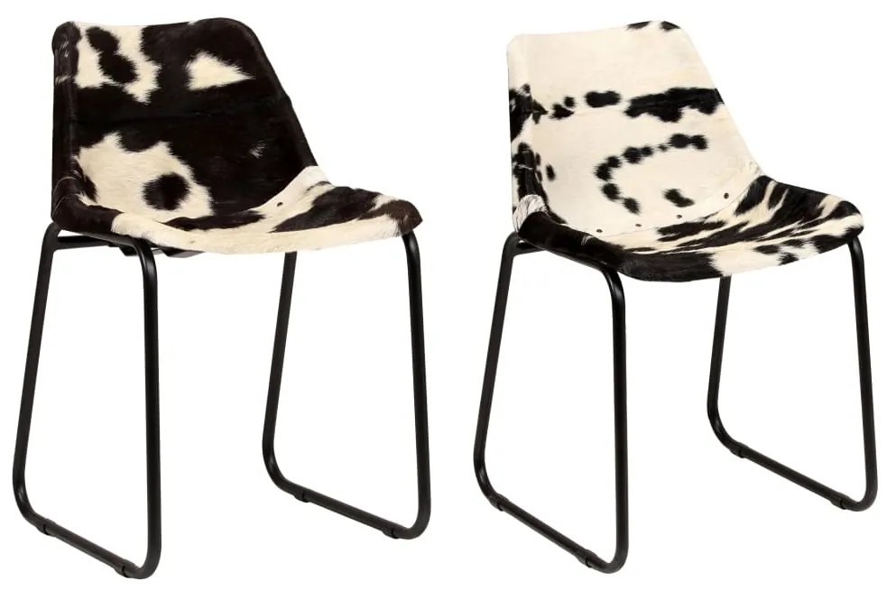 vidaXL Jedálenské stoličky, 2 ks, pravá kozia koža