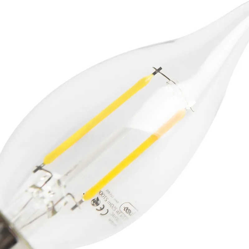 Sada 5 stmievateľných žiaroviek s LED vláknom na sviečku E14 250lm 2700K