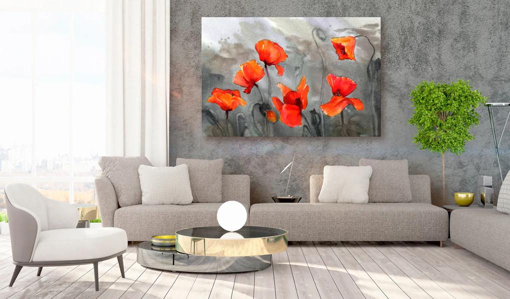 Artgeist Obraz - Poppies (Watercolour) Veľkosť: 30x20, Verzia: Na talianskom plátne