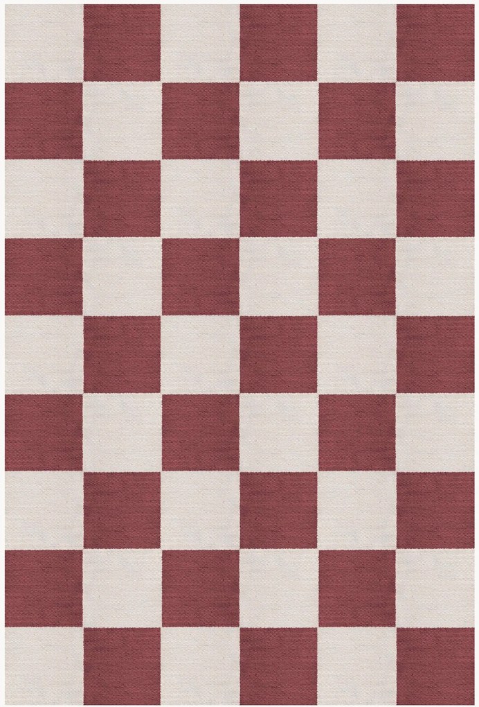 Ručne tkaný jutový koberec's nízkym vlasom Chess Flatweave