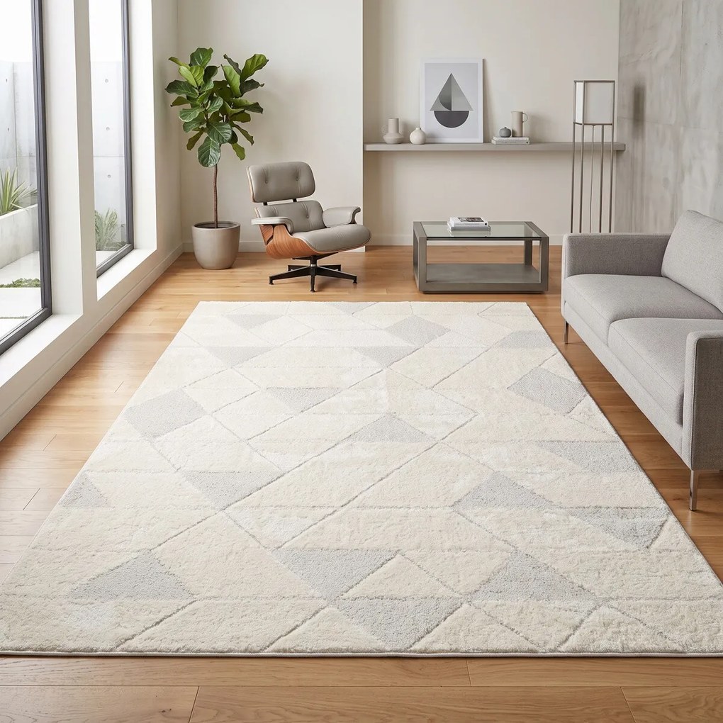 Angel Carpet, Kusový koberec Aurora 11 White, 160x230, biela, kancelária
