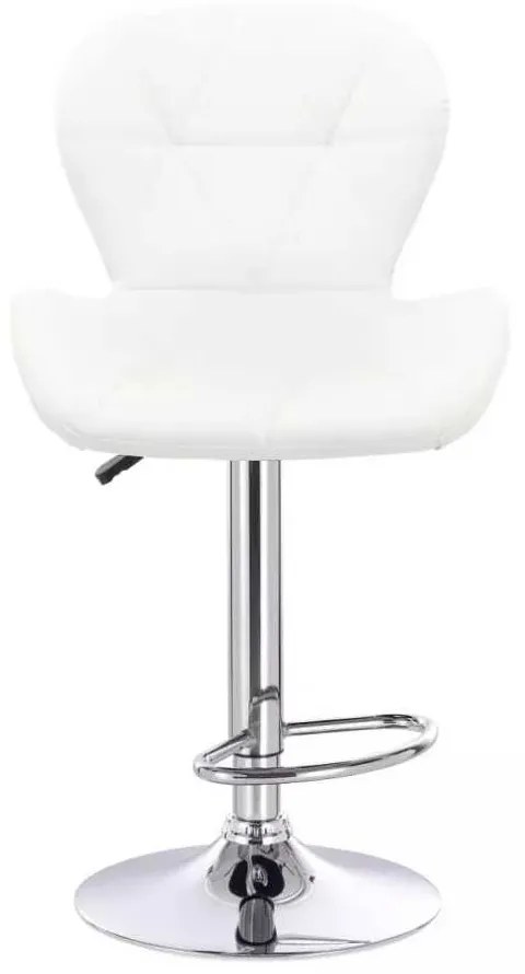 LuxuryForm DESIGN Barová stolička LIVIO na striebornom tanieri - biela