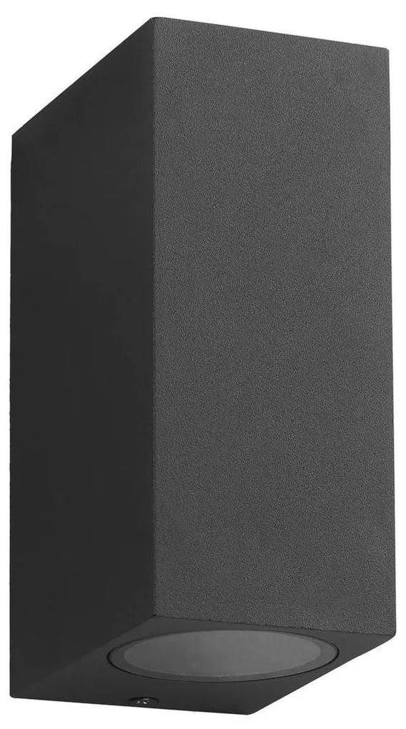 Exteriérové nástenné svietidlo Boka 1, 1x čierne hliníkové tienidlo