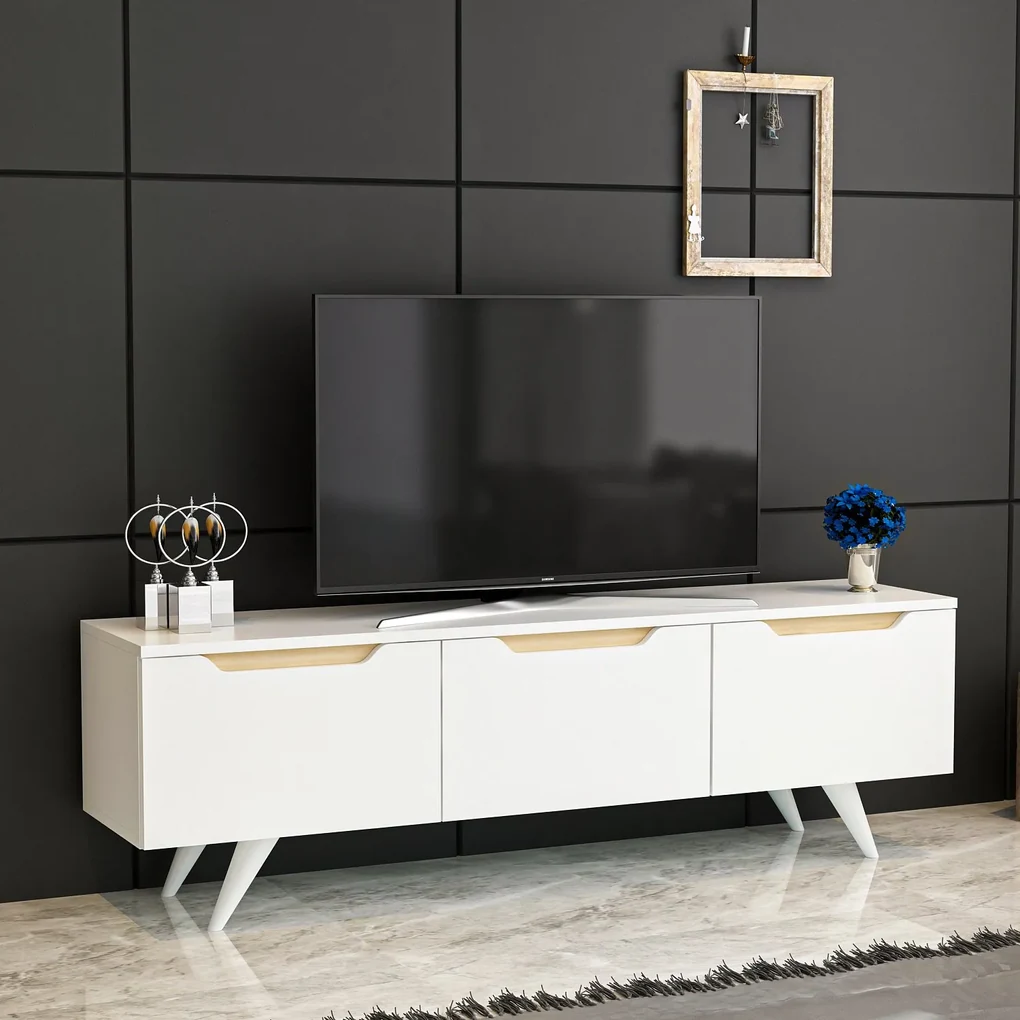 TV stolík/skrinka Praga (biela). Akcia -16%. Vlastná spoľahlivá doprava až k Vám domov. 1067139