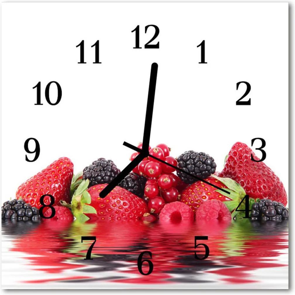 Nástenné sklenené hodiny  ovocie