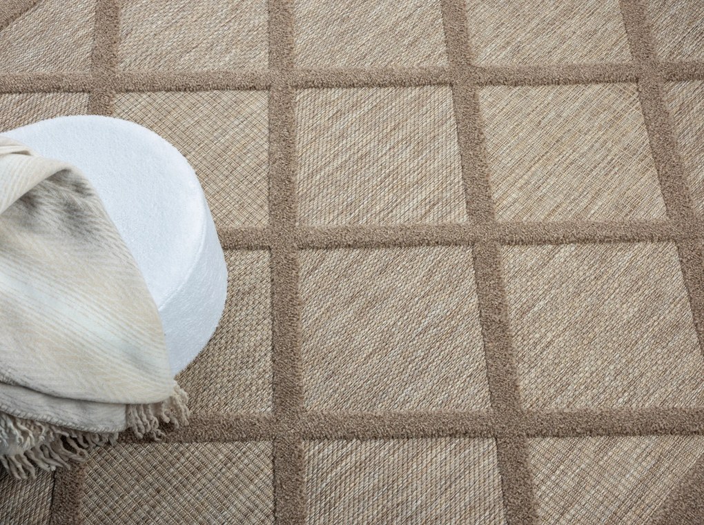 Kusový koberec Mara beige – na von aj na doma, 140x200, béžová, chodba / predsieň, My Flair