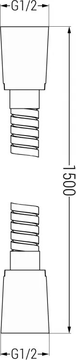 Mexen príslušenstvo, Sprchová hadica 150 cm, nerezové opletenie, čierna, 79460-70