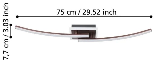 Eglo 901219 - LED Stropné svietidlo LUNGOLAGO LED/12W/230V 4000K medená