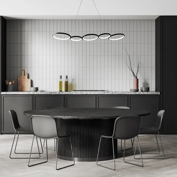 LED Luster na lanku OLYMPIA 5xLED/10W/230V čierna