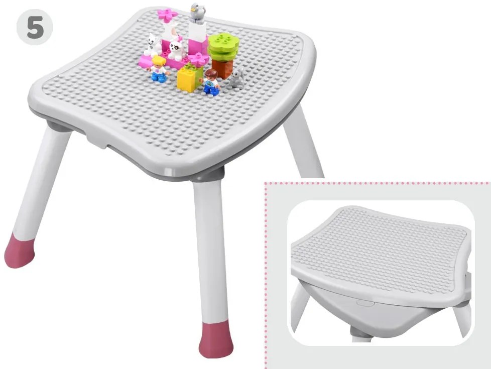 Stolička na kŕmenie set 6v1 ZA4142 - ružová