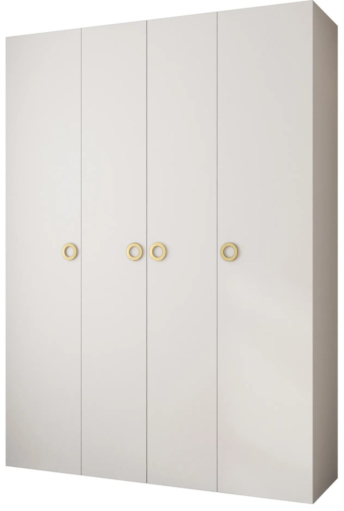 Šatníková skriňa 180 cm Carmela 40-1 (biela + zlatá). Akcia -20%. Vlastná spoľahlivá doprava až k Vám domov. 1126534