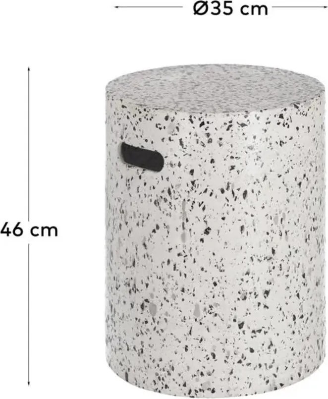Biely betónový odkladací stolík Kave Home Jenell, ⌀ 35 cm