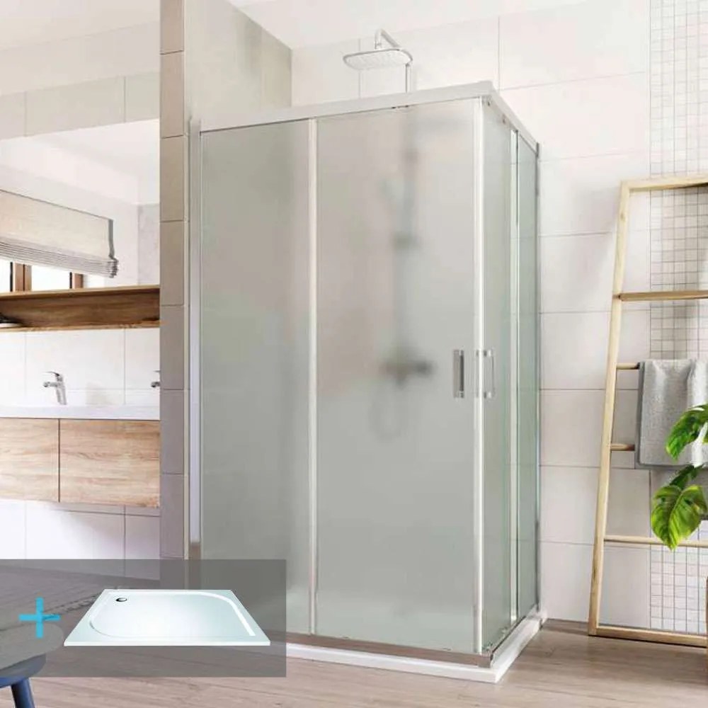 Mereo Mereo, Sprchovací kút, LIMA, obdĺžnik, vanička, chróm ALU, sklo Point, MER-CK82412KM