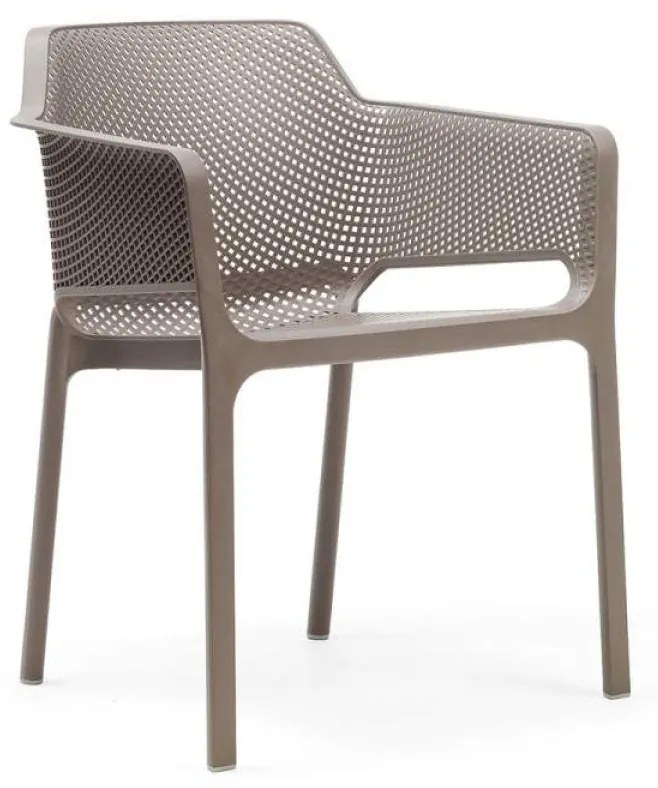 NET záhradná stolička s podrúčkami tortora